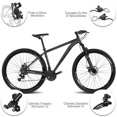 Bicicleta Aro 29 Absolute Nero Aluminio Câmbios Shimano 21V Freio a Disco - Foto 3
