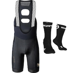 Bretelle de Ciclismo Free Force Performance Gel + Meia - Masculina - Foto 1