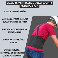 Cinta Lombar Ergonômica Red Place Colete Suspensório para Coluna - Adulto - Foto 3