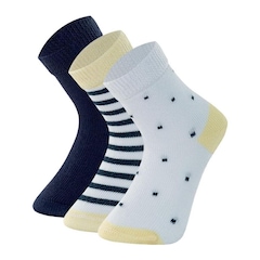 Kit de Meias Cano Médio Mash Bebê - 3 Pares - Infantil - Foto 1