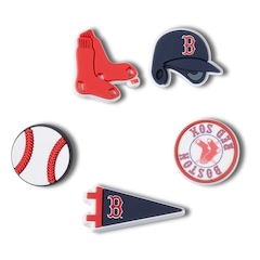 Jibbitz Crocs Mlb Boston Red Sox Pack com 5 Peças Único - Foto 1