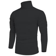 Camisa Térmica Performance Moda Gola Alta Proteção Solar Uv 50+ Blusa Segunda Pele - Masculina - Foto 1