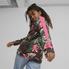 Blusão de Moletom Puma T7 Vacay Queen Printed V-Neck Terry - Infantil - Foto 5