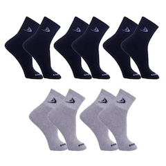Kit Meias Cano Curto Dorbe Algodão - 5 Pares - Masculina - Foto 1
