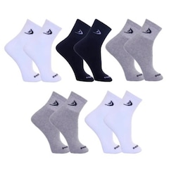 Kit Meias Cano Curto Dorbe Algodão - 5 Pares - Masculina - Foto 1