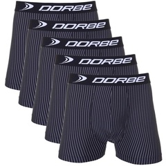 Kit Cuecas Boxer Risca de Giz Microfibra Dorbe - Masculina - 5 unidades - Foto 1