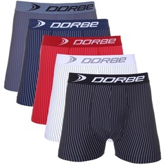 Kit Cuecas Boxer Risca de Giz Microfibra Dorbe - Masculina - 5 unidades - Foto 1
