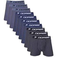 Kit de Cuecas Boxer Dorbe Risca de Giz Microfibra - 10 Unidades - Adulto - Foto 1