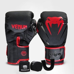 Kit Boxe Muay Thai Venum Luvas + 2m Bandagem + Bucal New Impact Evo - Foto 1