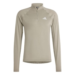 Camiseta adidas Manga Longa Zíper Gym+ - Masculina - Foto 1