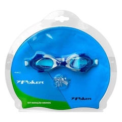 Kit de Natação Poker: Kit Oculos + Touca + Protetor de Ouvido - Infantil - Foto 4