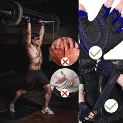 Luvas para Academia Gold Sports Air Pro com Munhequeira Gel Anti Derrapante - Foto 4
