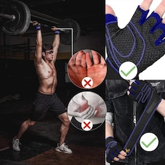 Luvas para Academia Gold Sports Air Pro com Munhequeira Gel Anti Derrapante - Foto 7