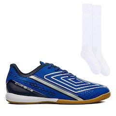 Chuteira Futsal Umbro Chrome + Meião Color Sports de Futebol - Adulto - Foto 1