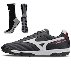 Chuteira Society Mizuno Morelia Classic - Adulto + Meia Antiderrapante - Foto 1