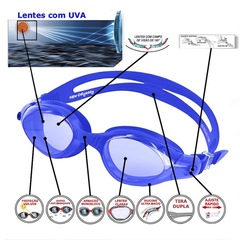 Óculos de Natação Gold Sports Odyssey - High Definition 180° de Visão - Adulto - Foto 2