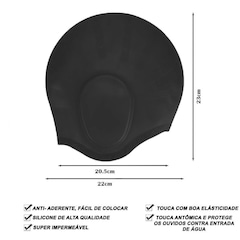 Touca de Natação Gold Sports Ergononico Ultra Confort de Silicone com Cobertura Das Orelhas - Adulto - Foto 2