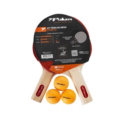 Kit Tênis de Mesa Effect II Poker com 2 Raquetes + 3 Bolas - Foto 1