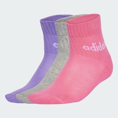 Kit Meias Cano Médio adidas Linear - 5 Pares - Infantil - Foto 2