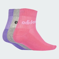 Kit Meias Cano Médio adidas Linear - 5 Pares - Infantil - Foto 3