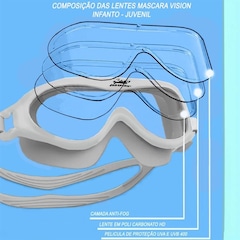 Máscara de Natação Gold Sports Vision High Definition - Infantil - Foto 3