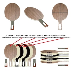 Raquete de Tênis de Mesa Loki Rxton 5.0 Star Carbon - Foto 3