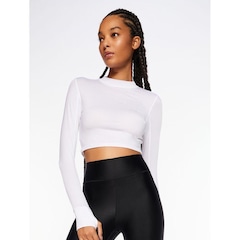 Blusa Cropped Body For Sure Manga Longa U.V - Feminina - Foto 1