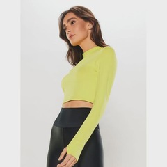 Blusa Cropped Body For Sure Manga Longa U.V - Feminina - Foto 2