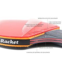 Kit Tênis de Mesa Gold Sports Boli 6.0 Series - 2 Raquetes 6 Star Profissional + 1 Mesh Bag - Foto 3