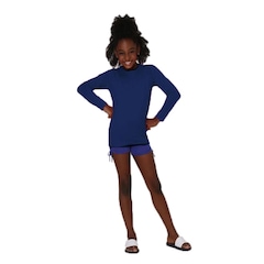 Camiseta Infantil Pro Uv Line Azul Marinho - Foto 3