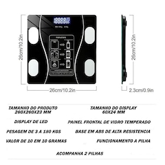 Balança Gold Sports Bioimpedância Digital e Bluetooth Corporal Mb com Medidor Imc - Foto 3