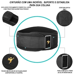 Cinturão para Levantamento e Agachamento de Peso Gold Sports Lpo Iron - Ajustável - Foto 2