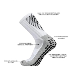 Meia Cano Alto Esportiva Gold Sports Futebol Titan Anti Derrapante - Adulto - Foto 2