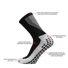 Meia Cano Alto Esportiva Gold Sports Futebol Titan Anti Derrapante - Adulto - Foto 2