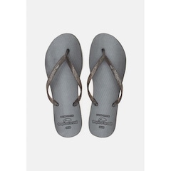 Chinelo Tropical Brasil Flatform Perolado Fumê com Glitter - Feminino - Foto 1
