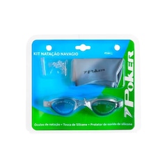 Kit para Natação Poker: Óculos + Touca +Protetor Ouvido Navagio - Adulto - Foto 2