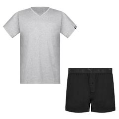 Conjunto Pijama Puma Camiseta + Samba Canção - Masculino - Foto 1