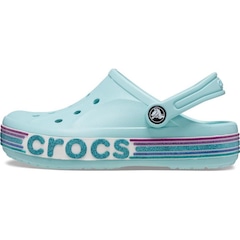 Sandália Crocs Classic Rainbow Glitter Clog T Pure Water - Infantil - Foto 6