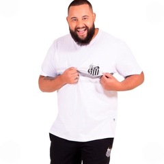 Camiseta Santos Oficial Torcedor Algodão Plus Size Surf Center Masculina - Foto 2