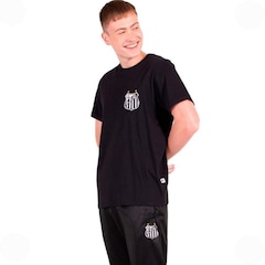 Camiseta Santos Oficial Torcedor Escudo Bordado Surf Center Masculina - Foto 3