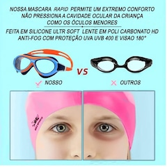 Máscara De Natação Gold Sports Rapid Infanto - Juvenil 7.0 High Definition - Foto 4