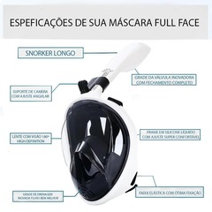 Mascara Subaquática de Mergulho Gold Sports Racer Full Face Com Snorkel - Adulto - Foto 4