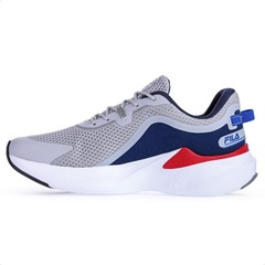 Tênis Fila Recovery Prata Marinho E Vermelho - Masculino - Foto 2