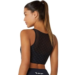 Top Fitness Alto Giro Sobreposição Tule - Feminino - Foto 2