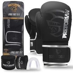Kit Luvas de Boxe Pretorian Muay Thai First Fx2 + Bandagem + Bucal + Bolsa - Adulto - Foto 1