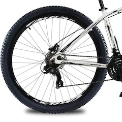 Bicicleta aro 29 Krw Alumínio - Shimano Tz 24 Velocidades - Freio Hidráulico - Suspensão Mountain Bike Kr8 - Adulto - Foto 3