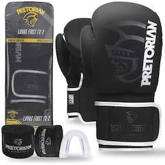 Kit Luvas de Boxe e Muay Thai Pretorian Fx2 + Bandagem + Bucal - Foto 1