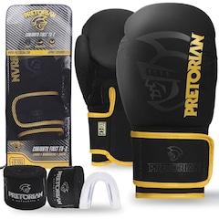 Kit Luvas de Boxe e Muay Thai Pretorian Fx2 + Bandagem + Bucal - Foto 1