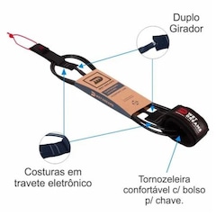 Leash Wet Deams Longboard 10''''0'''''''' X 6,5Mm Economy Line - Wet Dreams - Foto 4