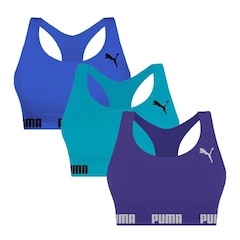 Kit Top Fitness Puma Nadador sem Costura - 3 Unidades - Feminino - Foto 1